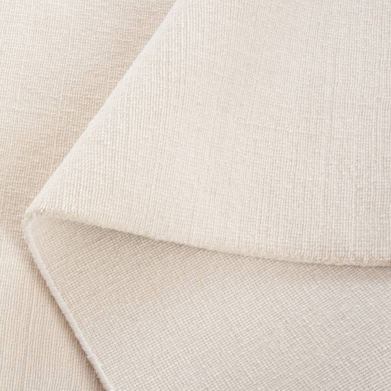 Wyndid Hand Loomed Wool/Cotton Solid Color Rug in Ivory, Rectangle 9' x 12'