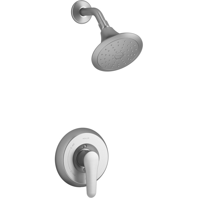 Garniture de douche avec poignée levier juillet Rite-Temp et pomme de douche 1,75 GPM, Bronze brossé éclatant