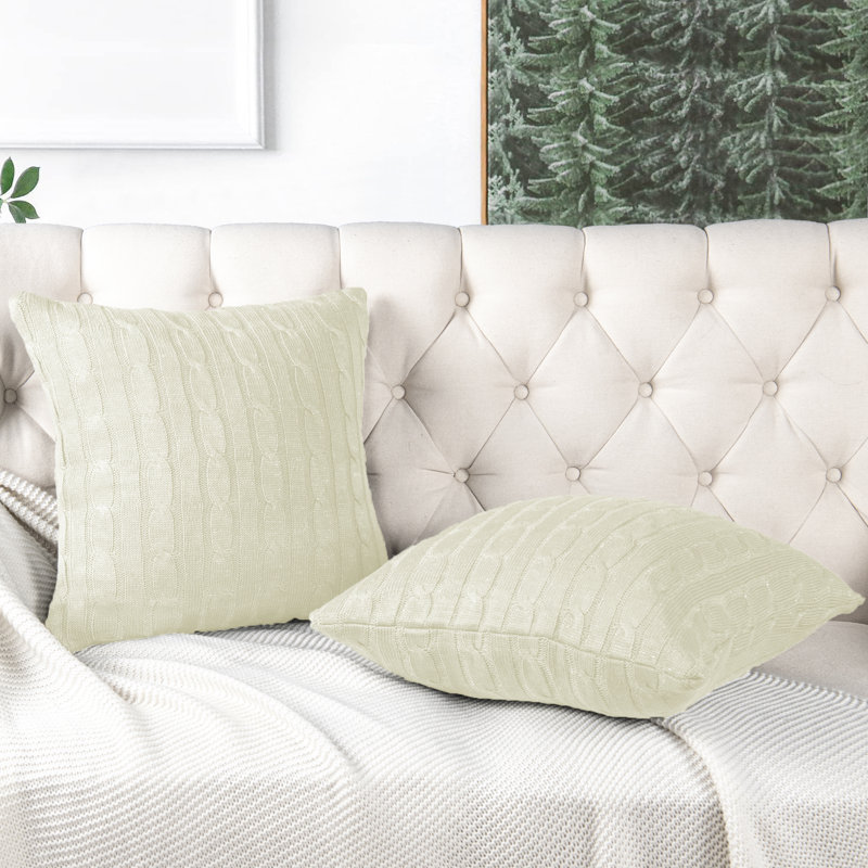 Square Cushion Cover, Antique White