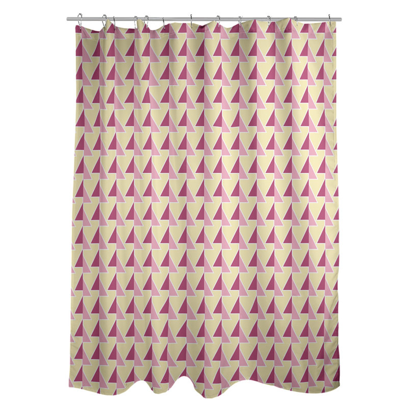 Rideau de douche à flèches décalées, Rose / Jaune