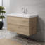 Meuble-lavabo suspendu de 91 cm (36 po) en mélamine en bois avec lavabo intégré en résine, armoire de salle de bain en bois naturel avec tiroirs à fermeture douce et poignées invisibles-1087244651