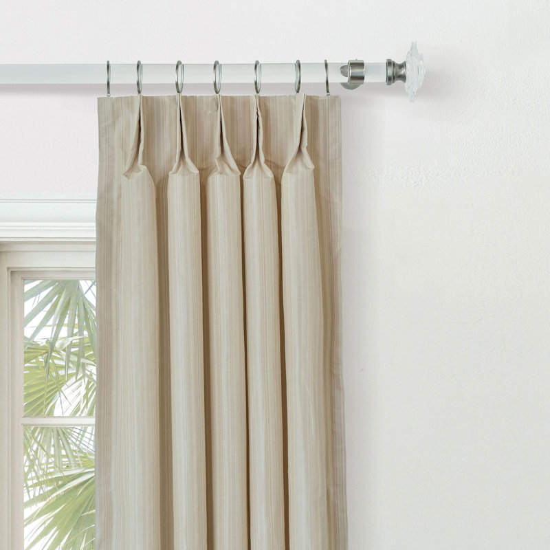 Reverie Striped Curtain Panel In Sand, Beige, 20" W x 84" L