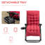 Chaise longue pliante inclinable avec coussin rembourré et poche latérale, zéro gravité, rouge, capacité de 264 lb, fauteuil rouge d'intérieur et extérieur