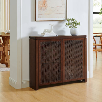 Rattan Buffet Cabinet with Outlet Holes
