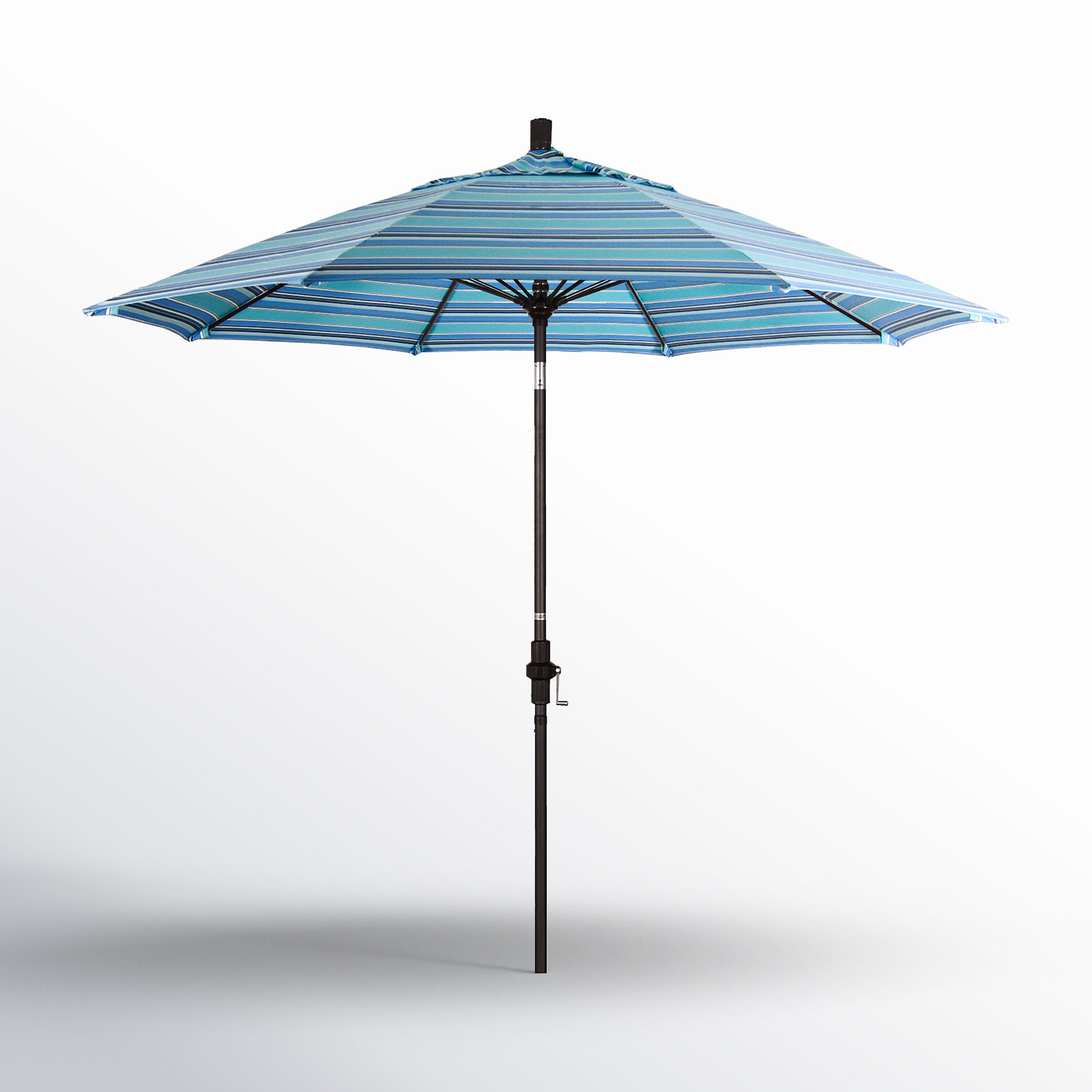 Roverta 9' Market Sunbrella® Umbrella, Dolce Oasis Stripe Sunbrella®, Black