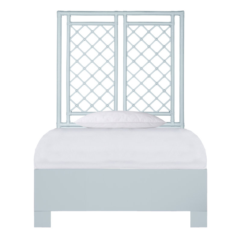 X & Diamond Low Profile Standard Bed, Twin, Light Blue