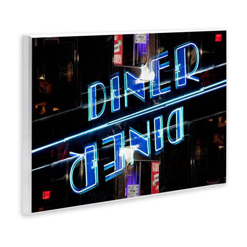Plaque murale Neon Diner Reflection, par Robin Vandenabeele, H 10 po x l 15 po