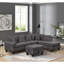 Canapé modulaire inclinable moderne en bois gris-1985633443