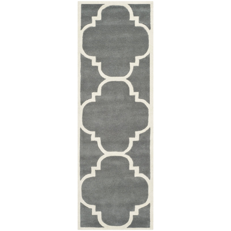 Carolene Hand Tufted Wool Geometric Rug, Runner 2'3" x 9'