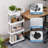 15.04" Wide 4-Tier Slim Rolling Cart Plastic Utility Organizer Locking Wheels 4 Mesh Baskets & Hooks​​-117789645
