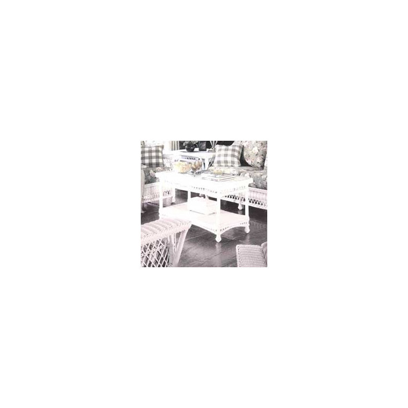 Rectangular Outdoor Coffee Table , 39'' in. W 21'' in. D, White