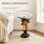 Table d'appoint 25,6 po en résine avec plateau en faux marbre, table de bout rustique