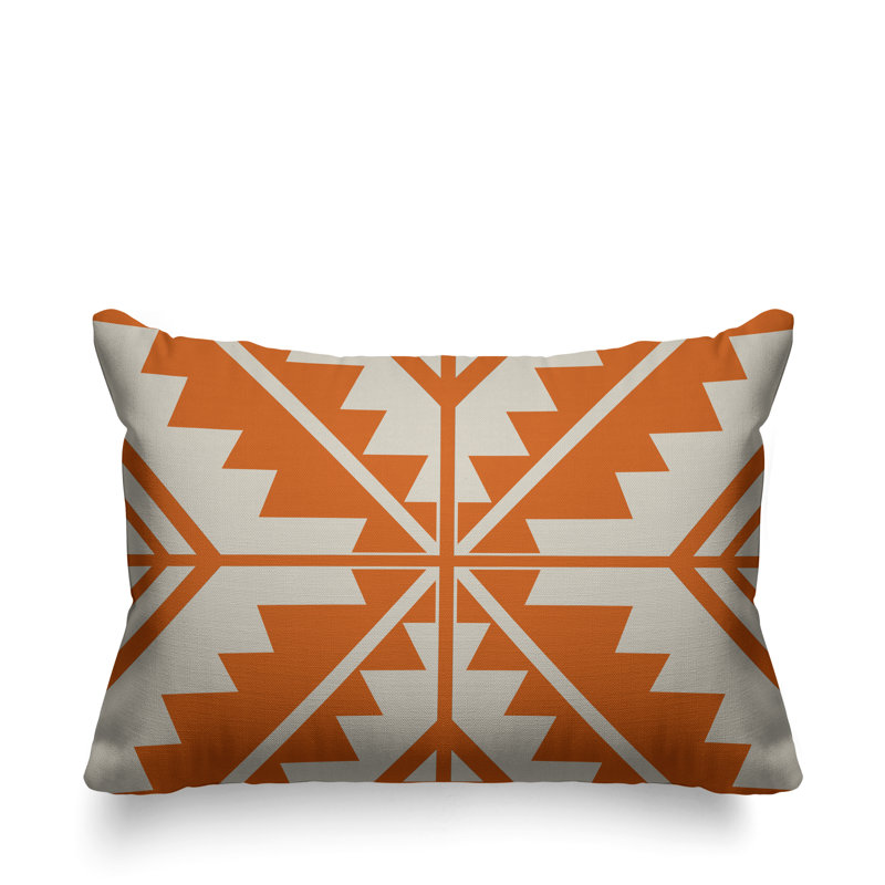 Coussin décoratif intérieur / extérieur Tala Southwestern, Orange