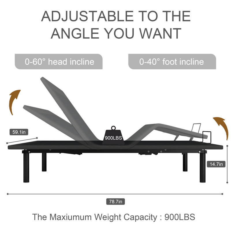 Emilsy Zero Gravity Adjustable Bed, Queen