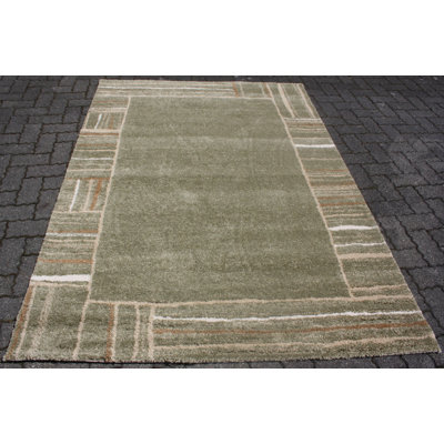 Ketcham Rectangle Striped Hand Hooked Area Rug