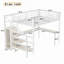 Lit mezzanine avec bureau en forme de L et port USB, lit mezzanine en métal avec garde-robe et tablette réglable, lit mezzanine haut avec grain de bois à DEL-1562959083-1562959081