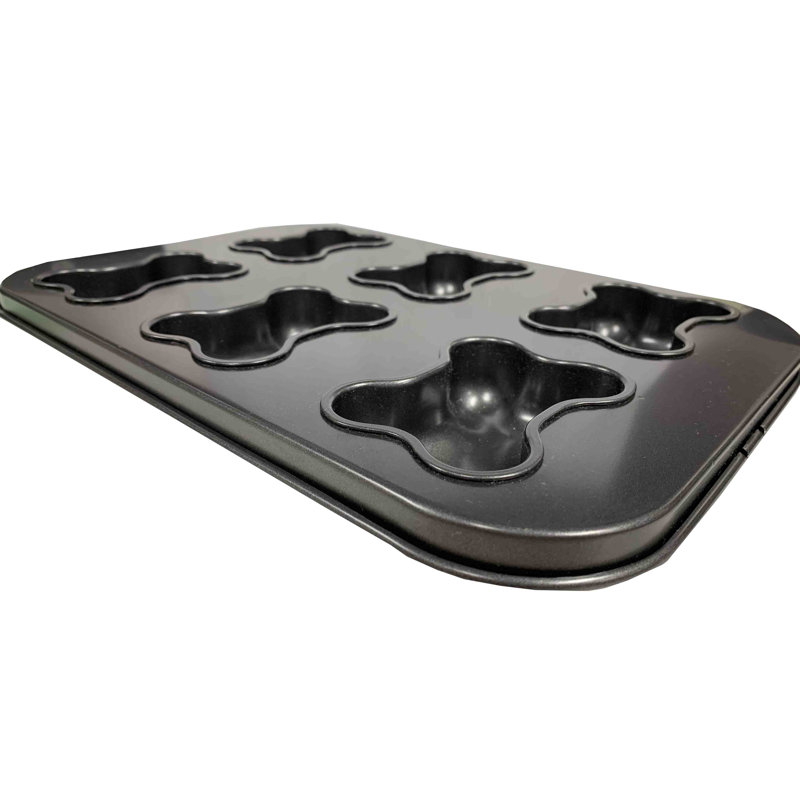 Midlee 6 Cup Non-Stick Carbon Steel Mold with Lid