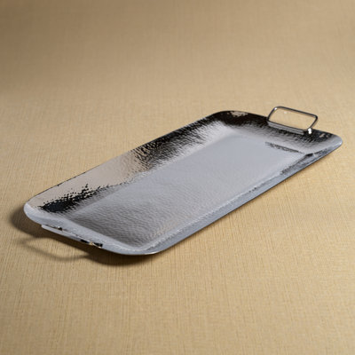 Alldo Hammered Polished Nickel Serving Tray