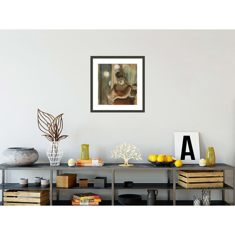 «Singer in a Café» par Edgar Degas, impression giclée encadrée, H 24,45 po x l 23,5 po