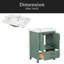 Meuble-lavabo 24 po avec lavabo en céramique, armoire de rangement autoportante moderne avec poignées argentées, portes à fermeture douce