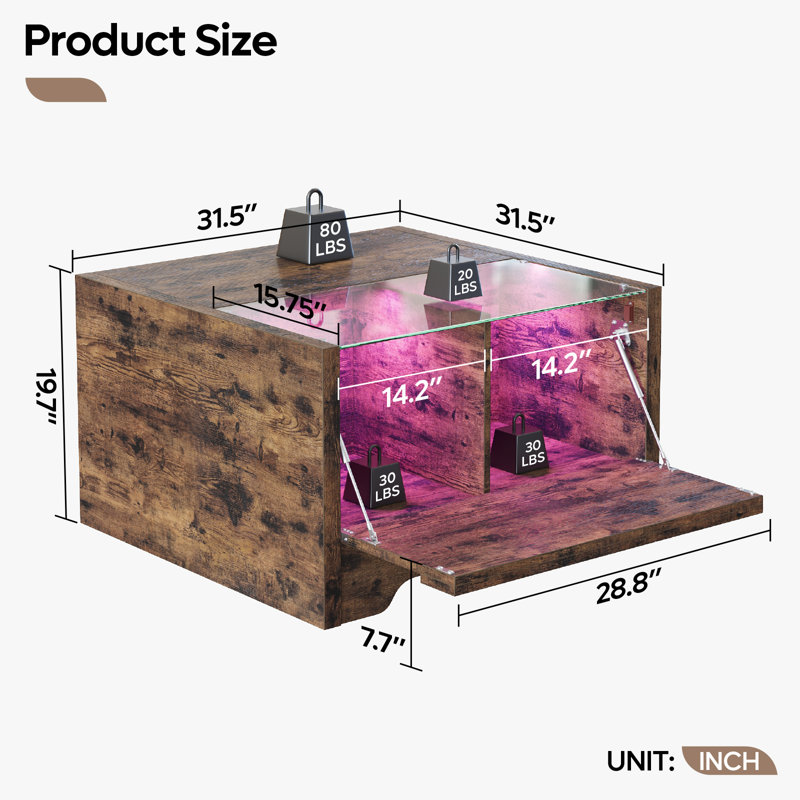Brandenburg Single Coffee Table, Brown Wood
