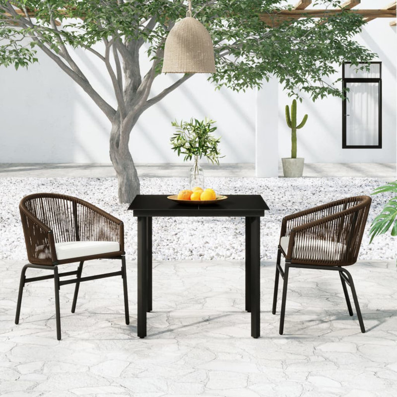 Janaina Rectangular 2 - Person Dining Set, Brown, 22.64" x 31.5" x 29.13"