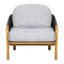 Fauteuil club d'extérieur Grotta, corde gris foncé avec coussin gris
