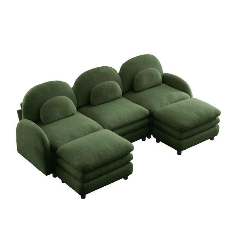Canapé Teddy, H 35,4 po x l 98,2 po x P 55,5 po, Vert