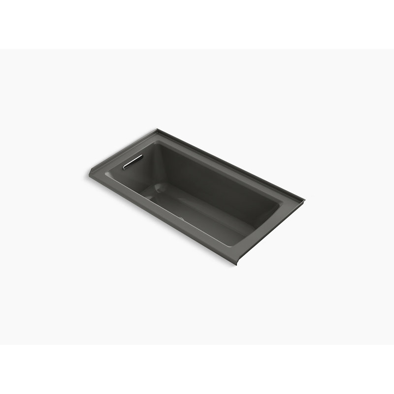 Archer 60-in X 30-in Alcove Heated Bubblemassage Air Bath with Left-hand Drain, Thunder Gray, Left