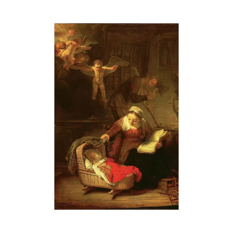 The Holy Family, C.1645 by Rembrandt Van Rijn - Wrapped Canvas Painting, 152.5 cm H x 101.5 cm W