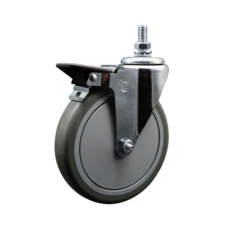 Polyurethane Wheel Swivel 12mm Threaded Stem Caster Set SCC