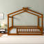 Lits robustes en bois, finition noyer, maisonnette moderne pour les enfants