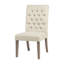 Chaise d'appoint en lin capitonnée beige Nansy