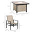 Ensemble de salle à manger de patio beige, 5 pièces, acier, 4 chaises à bascule et table avec seau à glace, beige, doux et apaisant