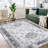 Vintage Floral Distressed Printed Area Rug Machine Washable Non Slip Stain Resistant Bodered Low Pile Ultra Thin Pet Friendly Vacuum Clean Easy To Clean Floor Carpet for Living Room-1553939752
