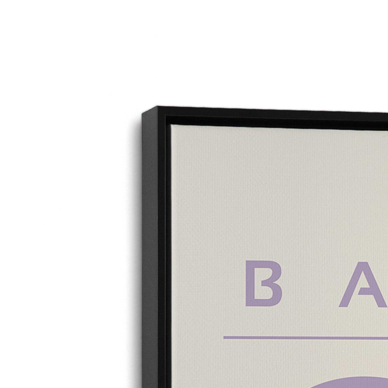 Ensemble de 2 circuits mauves rétro, Cadre flottant noir satiné, H 19 po x l 26 po