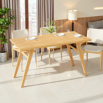 Table basse 2 en 1 à hauteur variable, table de salle à manger extensible, bois naturel