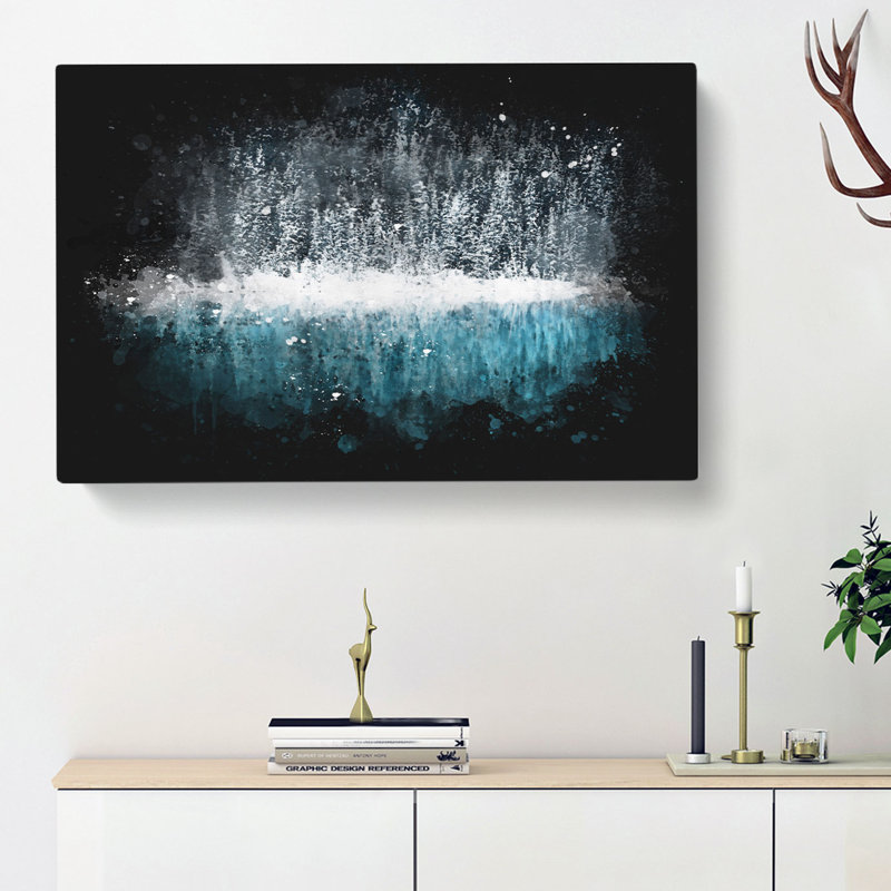 Forest Reflecting In Lake Louise - Wrapped Canvas Painting, 35cm H x 50cm W x 3cm D