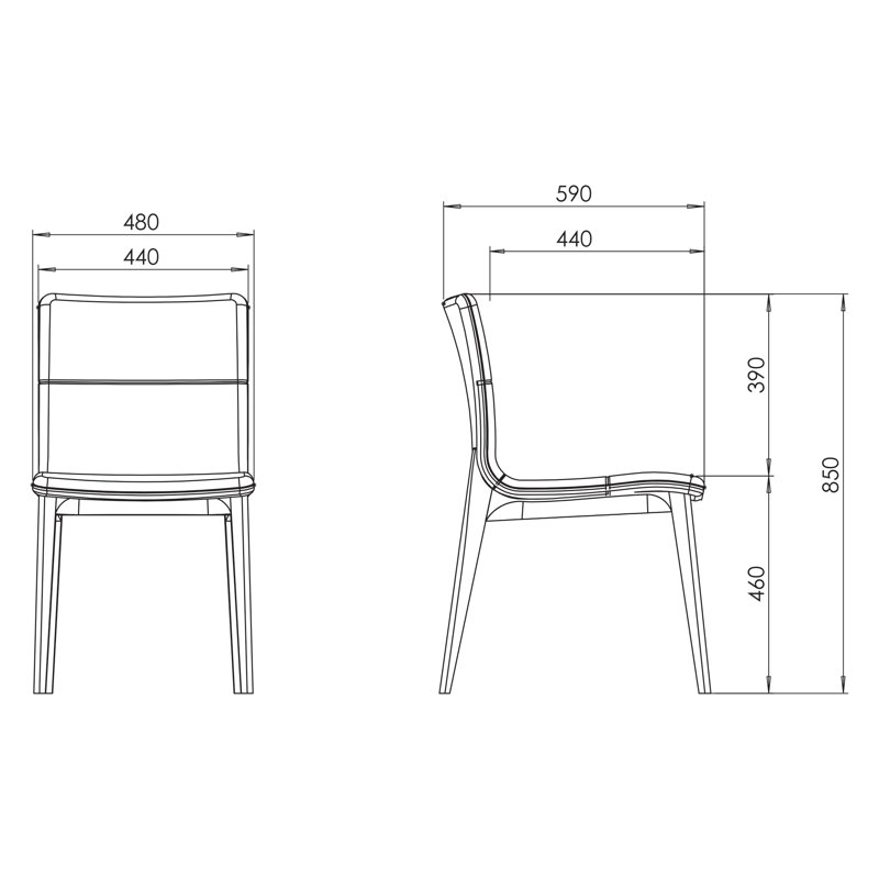 Modern Brazilian - Godan Side Chair, Nogal/Jackpot Terracotta