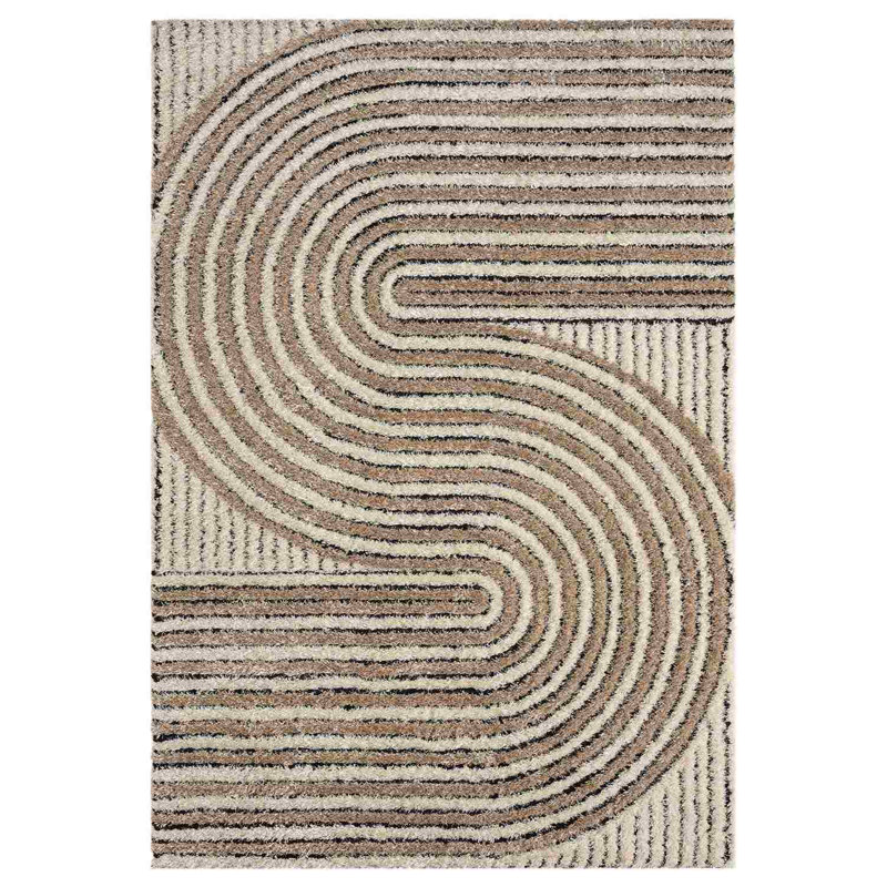 Tapis à motif géométrique abstrait moderne pour le salon 6421 (crème), Rectangle 7 pi 11 po x 10 pi 10 po