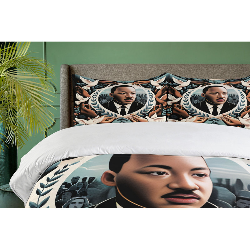 Martin Luther King Jr Day Duvet Cover, Queen Duvet Cover + 2 Standard Shams