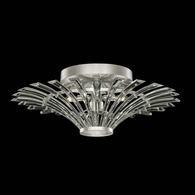 4 - Light Flush Mount, Silver Leaf