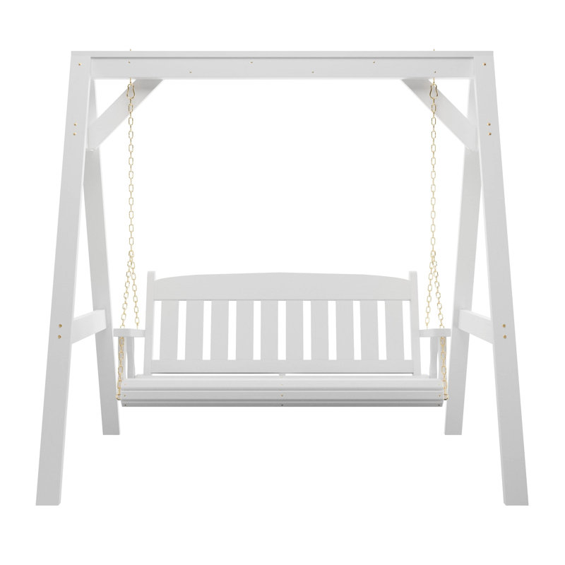 Balançoire Mission avec support en A, Teinture blanche semi-solide, 75"