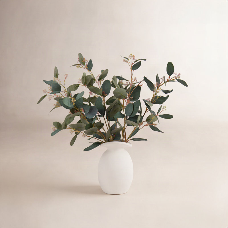 Branche d'eucalyptus artificiel Audet (1 tige), Vert foncé