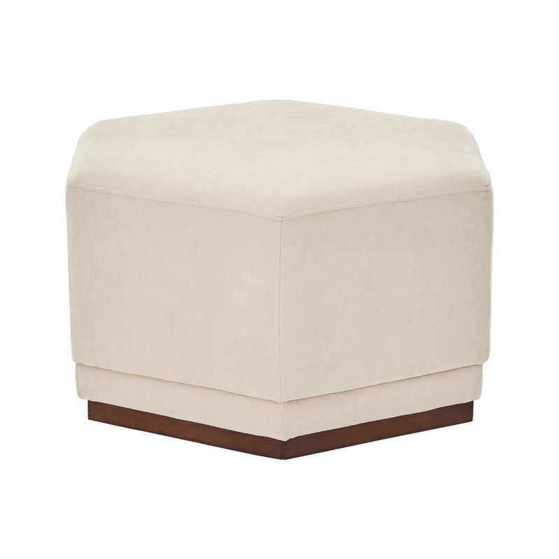 Repose-pieds rembourré Marlow, Chenille beige