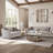 Loveseat Fabric - 2 Down Pillows