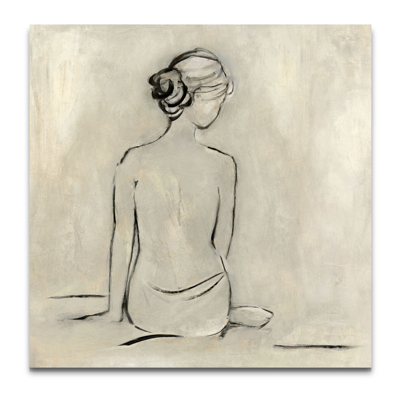 « bainer i drawing »-impression sur toile tendue, H 16 po x l 16 po x P 1,5 po