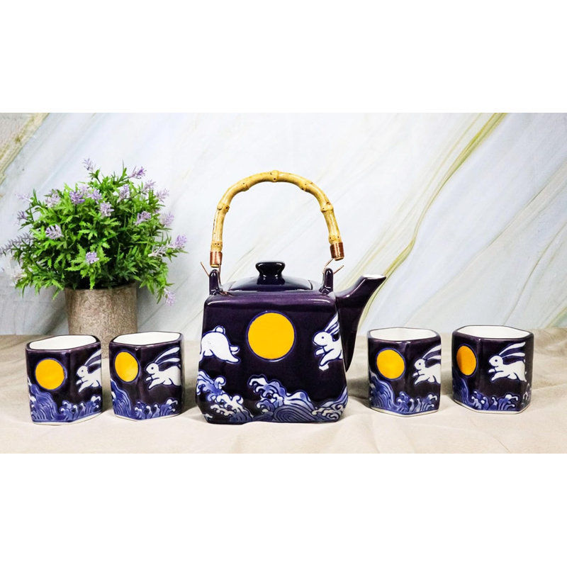 Ensemble de théière avec 4 tasses à thé Night Moon Rabbit