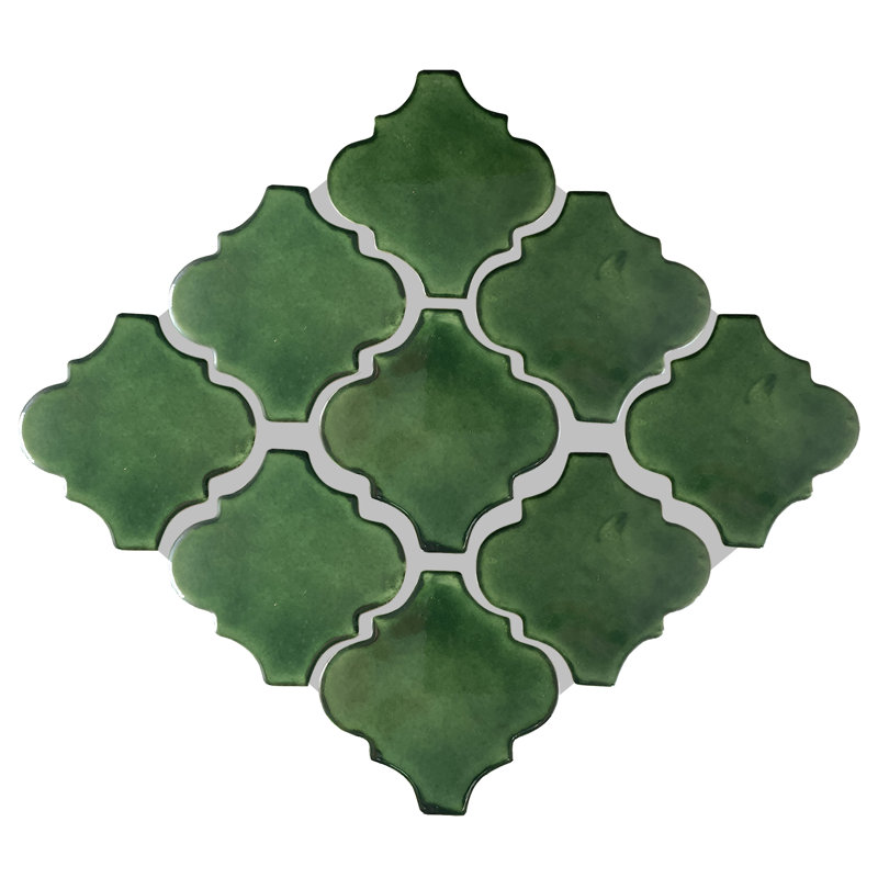 Dosseret en argile mexicain TalaMex 4 pièces 9 "4" x 4 "fait à la main Talavera, Vert