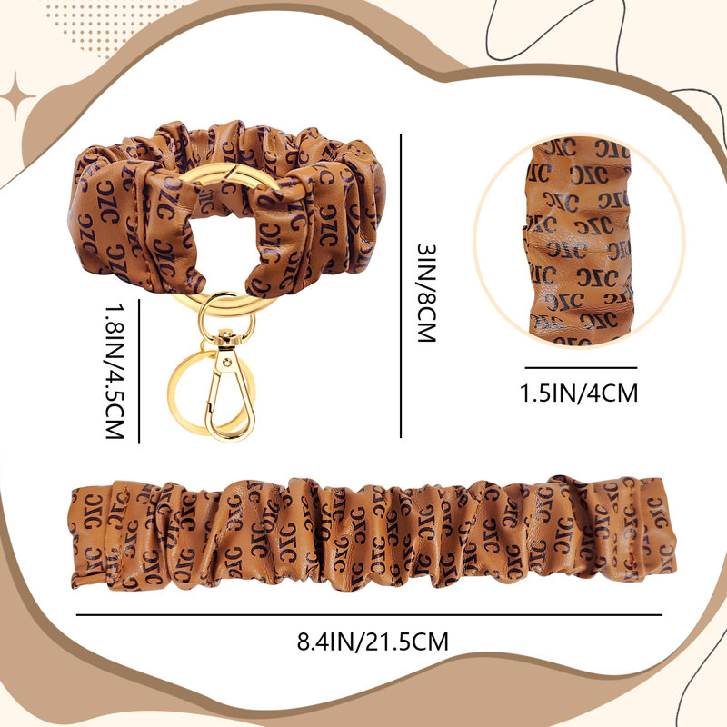 Brown Scrunchie Keychain Wristlet